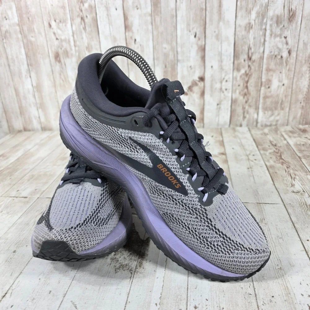 Brooks Revel 7 Womens Running Shoes Grey Purple Bronze 1204241B522 Size 8.5 B